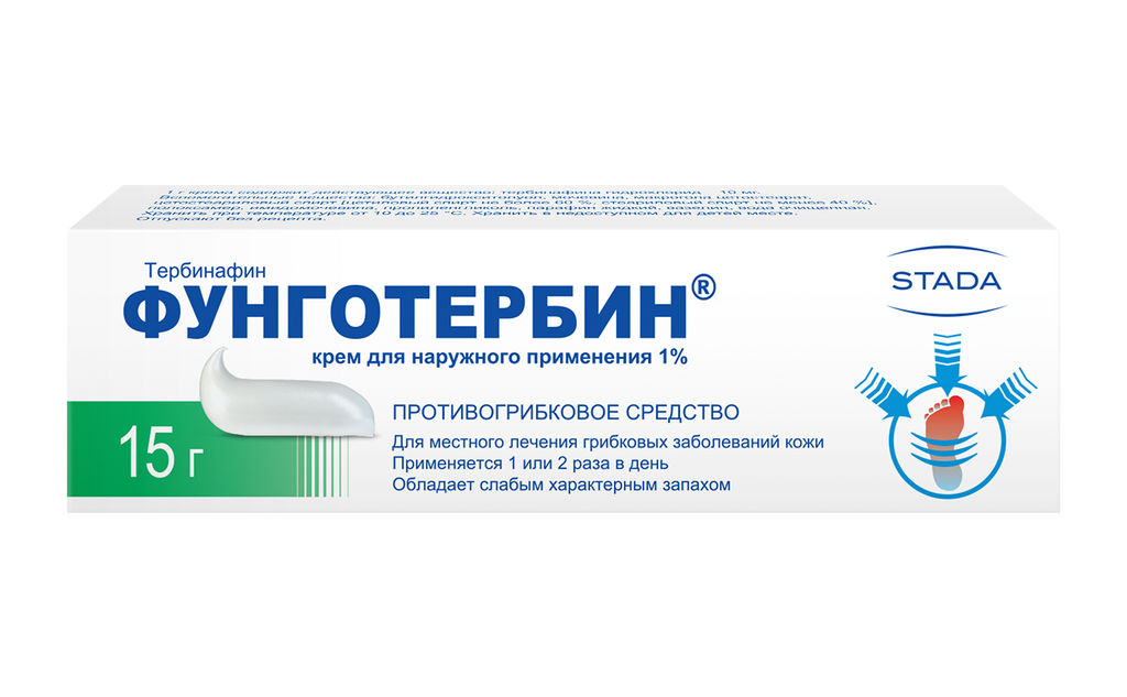 Фуанготербин, 1%, кррем, дель, 1 апреля, 15 г, 1 ht. 